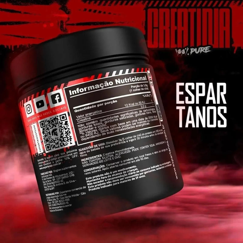Creatina Monohidratada 100% Pura 500G - Espartanos